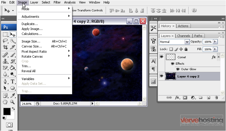 How to rotate the canvas & layers in PhotoShop - Knowledgebase - Verve  Hosting, Inc.